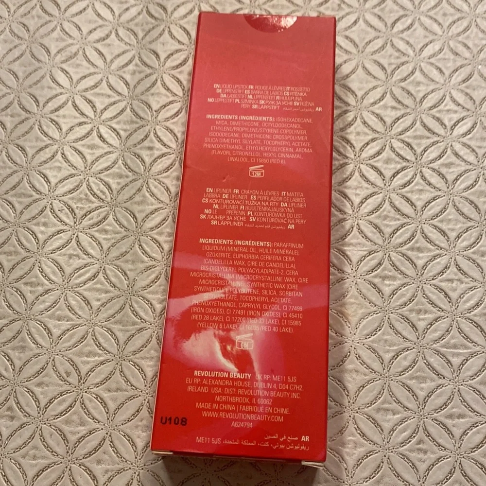 Ghostin Revolution Lip Liner & Matte Liquid‎ Lipstick Red Swoon